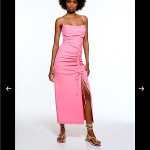 ZARA DRAPED MIDI DRESS